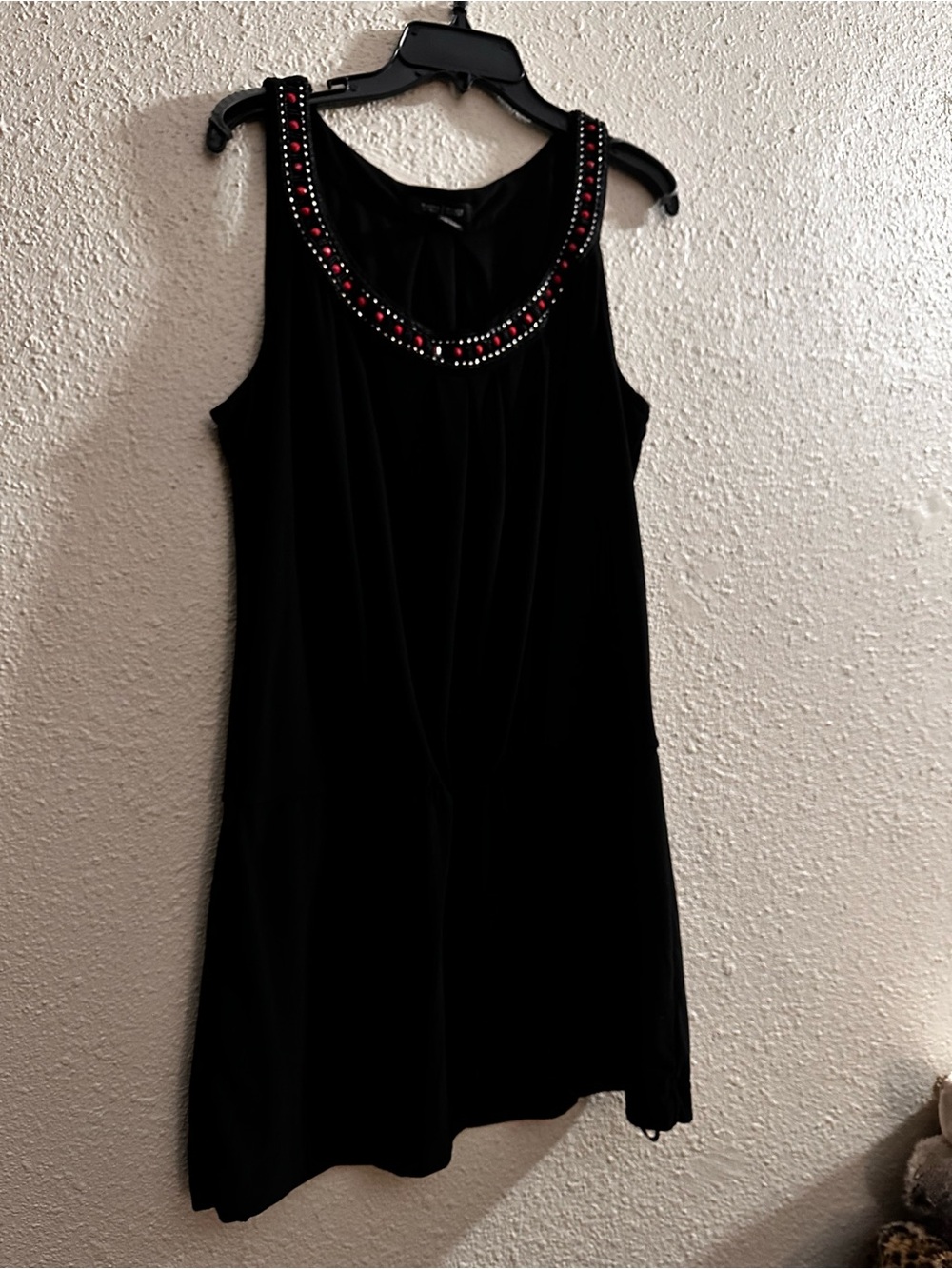 White House Black Market Black Sleeveless Beaded Neckline Camisole